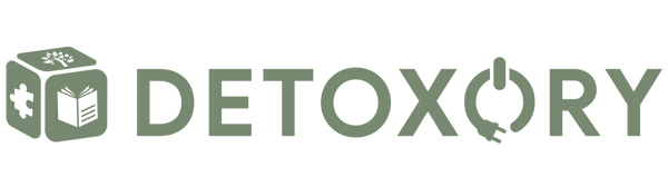 Logo and text 'DETOXORY' on a teal background